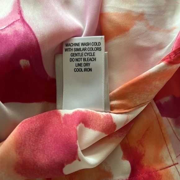 Natori Floral Short Sleeve Blouse L - Picture 5 of 6